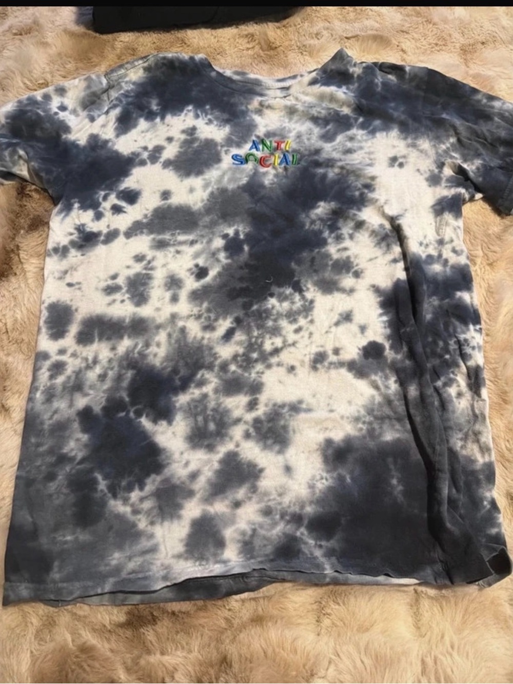 Zumiez Tie-Dye Short Sleeve Tee in Black & White with Colorful Logo